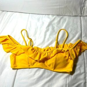 Yellow ruffles bikini top.  NWOT size medium